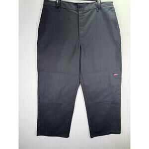 Dickies Solid Black Work Casual Flat Front Pants Men's 38x29